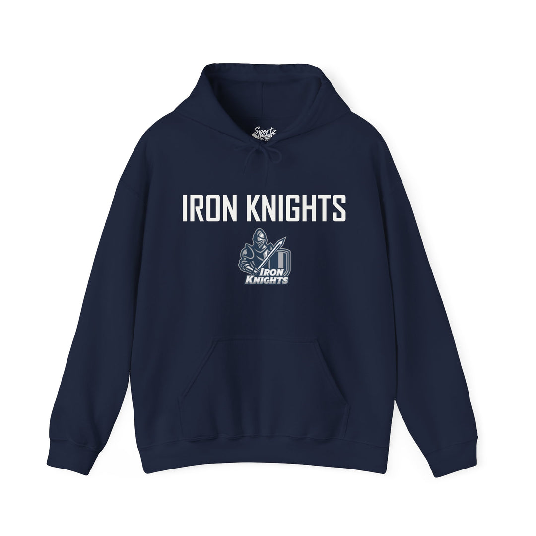 Iron Knights Adult Unisex Hooded Sweatshirt w/Knight Design, Name & Number on back