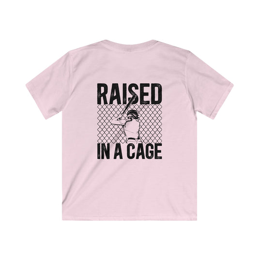 Raised in a Cage Softball Unisex Youth Basic T-Shirt