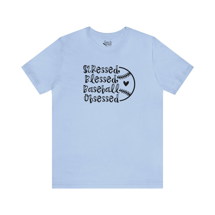 Stressed Blessed Baseball Obsessed Adult Unisex Mid-Level T-Shirt