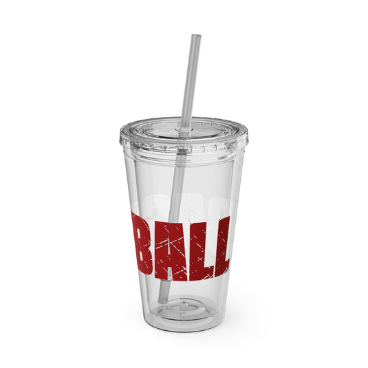 Baseball 16 oz Sunsplash Tumbler with Straw