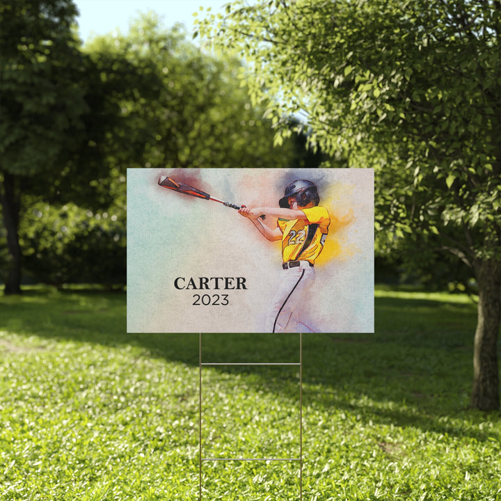 Plastic Yard Sign Picture w/Watercolor Effect