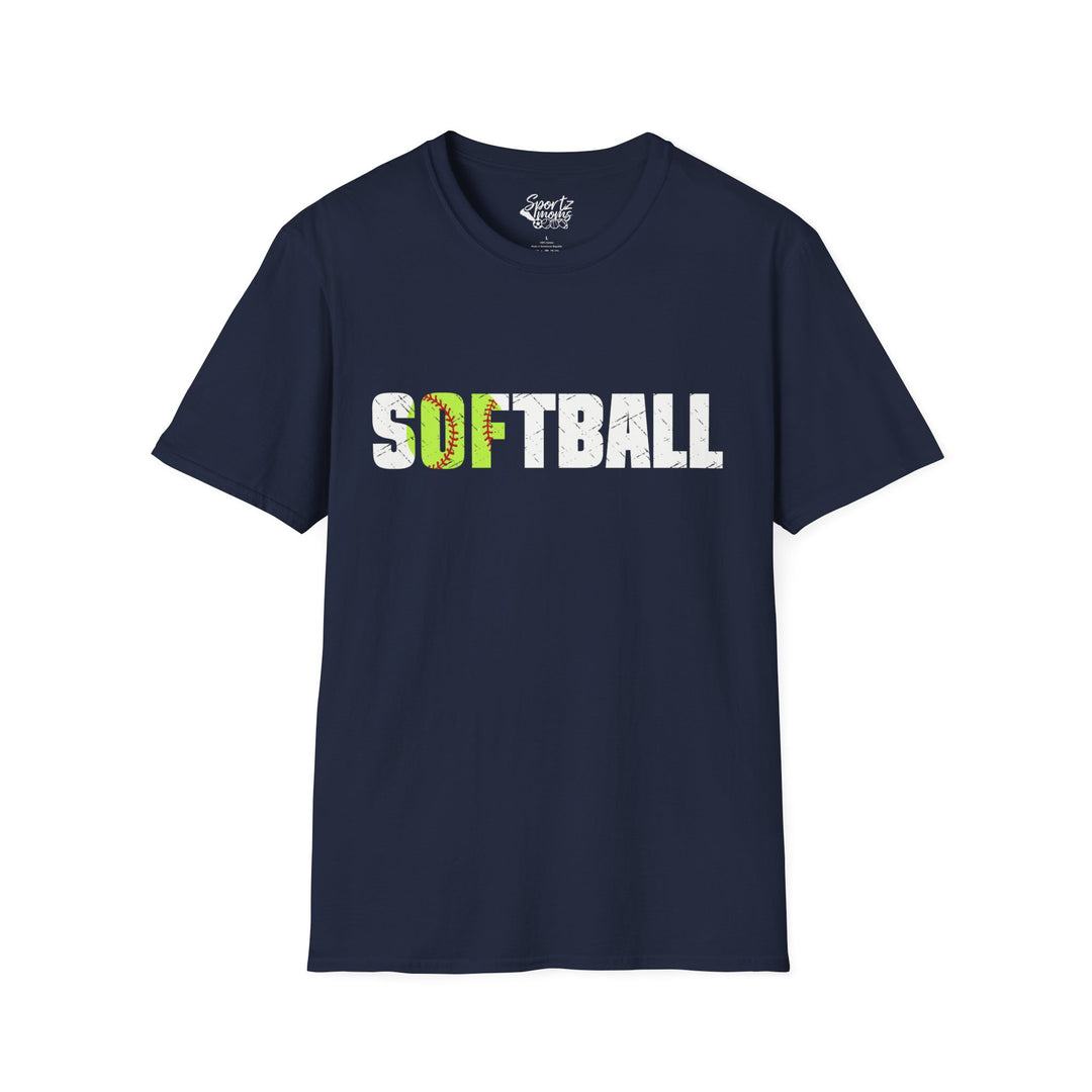 Softball w/White Text Adult Unisex T-Shirt