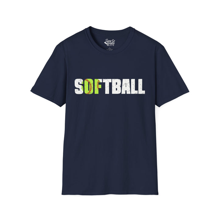 Softball w/White Text Adult Unisex T-Shirt