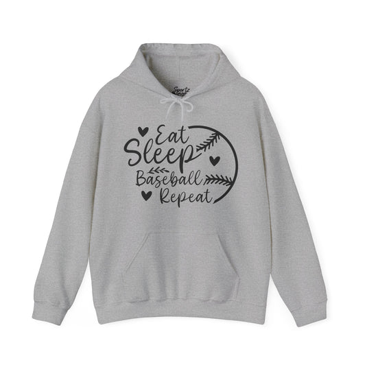 Eat Sleep Baseball Repeat Adult Unisex Basic Hooded Sweatshirt