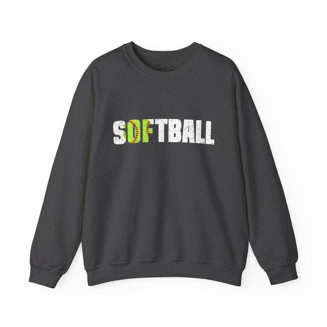 Softball w/White Text Adult Unisex Crewneck Sweatshirt