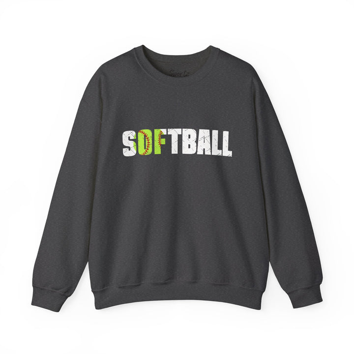 Softball w/White Text Adult Unisex Crewneck Sweatshirt