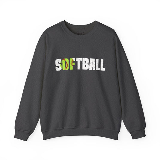 Softball w/White Text Adult Unisex Basic Crewneck Sweatshirt