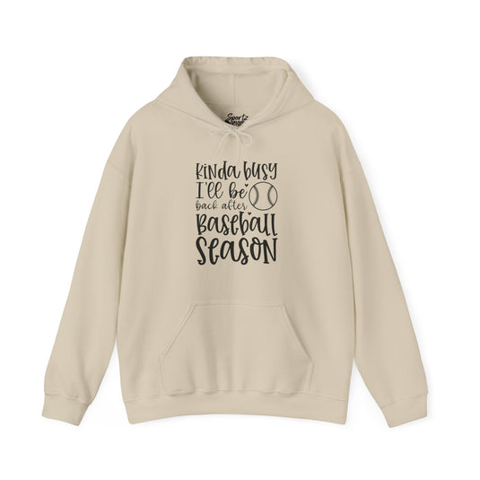 Kinda Busy Baseball Adult Unisex Basic Hooded Sweatshirt