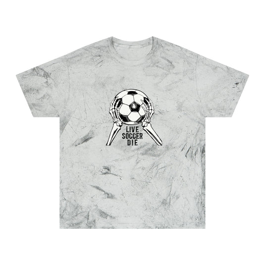 Live Soccer Die Adult Unisex Colorblast T-Shirt