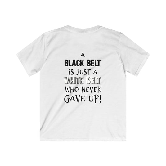 Key Martial Arts Unisex Youth Basic T-Shirt - A Black Belt is just a White Belt Who Never Gave Up