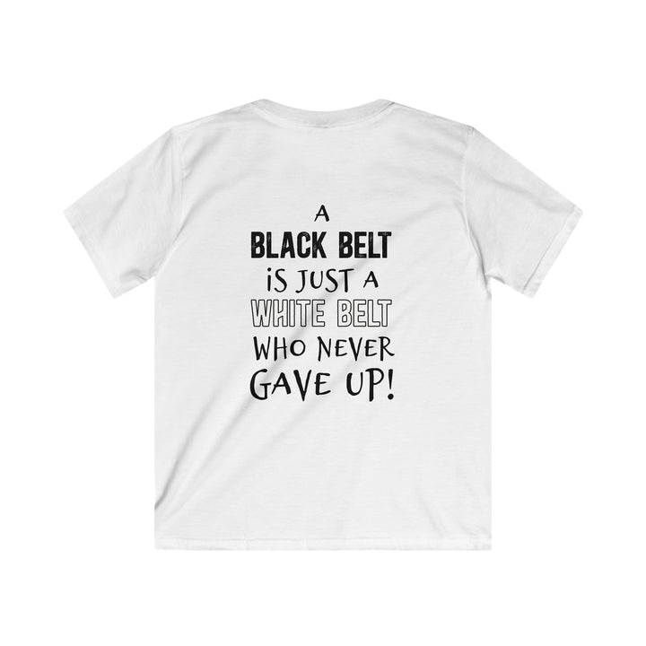 Key Martial Arts Unisex Youth T-Shirt - A Black Belt is just a White Belt Who Never Gave Up