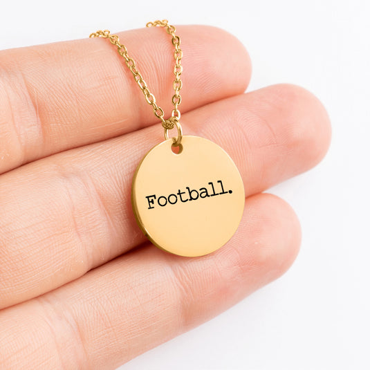 Football Typewriter Design Coin Necklace