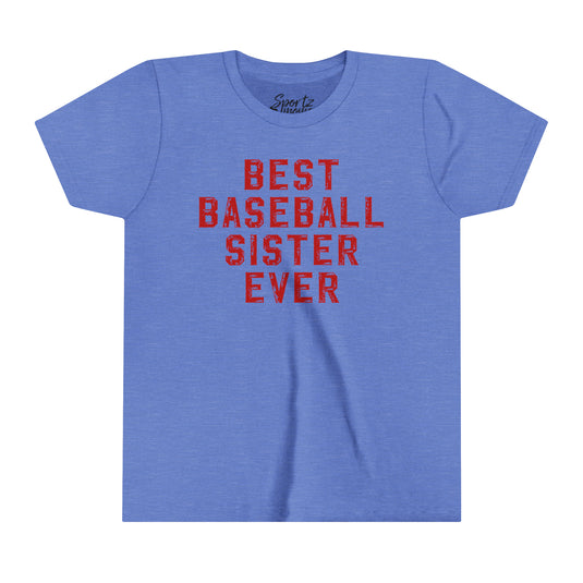 Best Baseball Sister Ever Youth Mid-Level T-Shirt