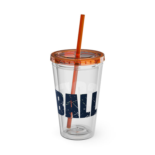 Softball 16 oz Sunsplash Tumbler with Straw