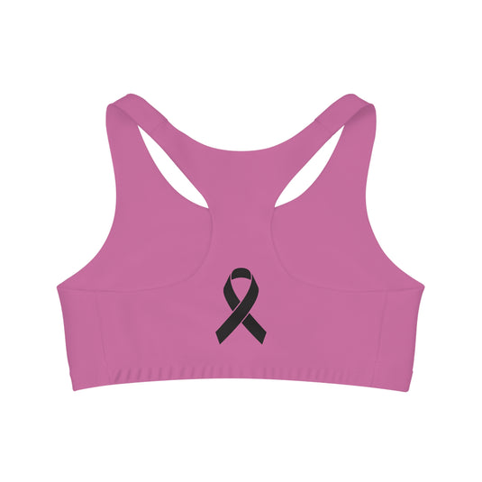 Cancer Collection Pick Your Sport Mom Ribbon & Heart Seamless Sports Bra