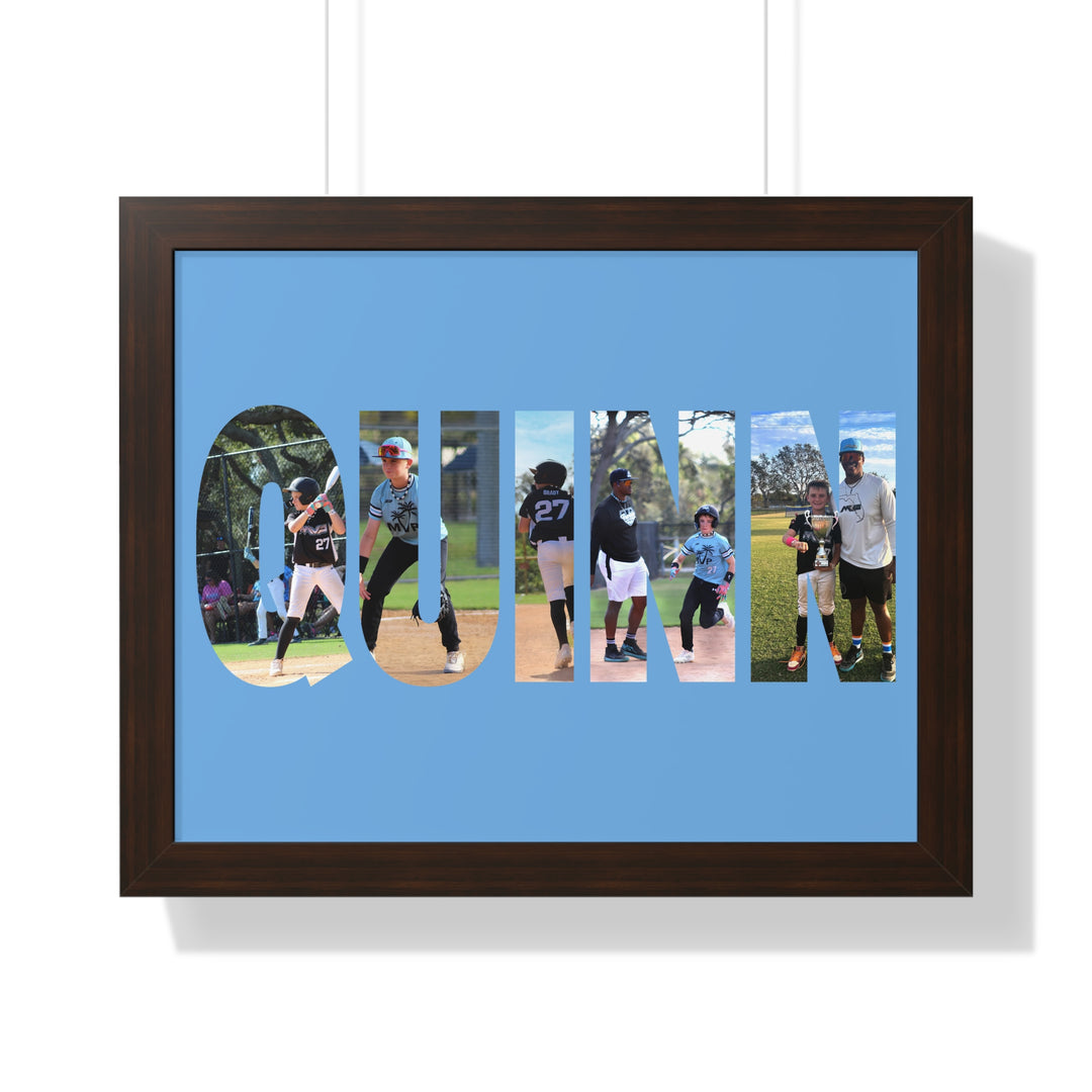 Custom Picture Block Name Framed Art