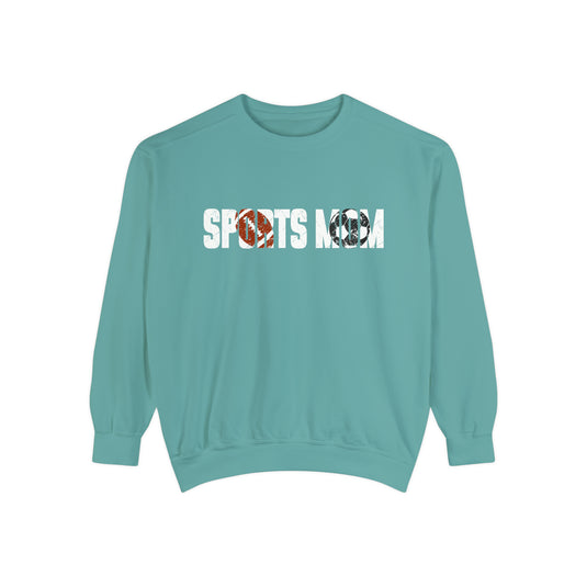 Sports Mom w/Football & Soccer Ball Adult Unisex Premium Crewneck Sweatshirt