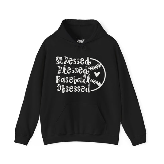 Stressed Blessed Baseball Obsessed Adult Unisex Basic Hooded Sweatshirt