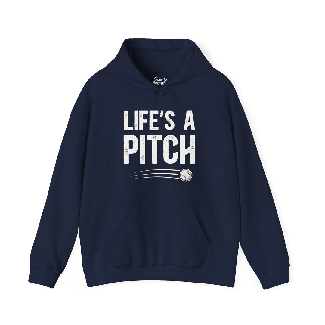 Life's a Pitch Baseball Adult Unisex Hooded Sweatshirt