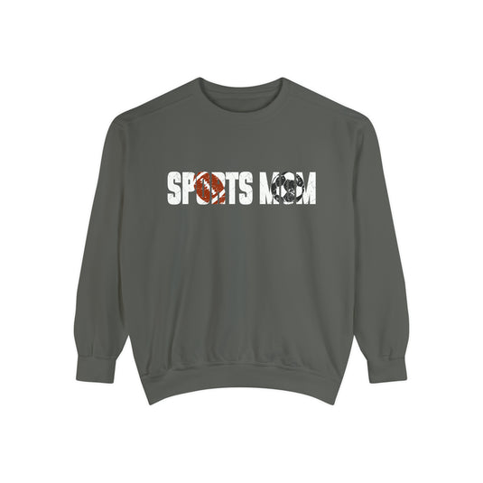 Sports Mom w/Football & Soccer Ball Adult Unisex Premium Crewneck Sweatshirt