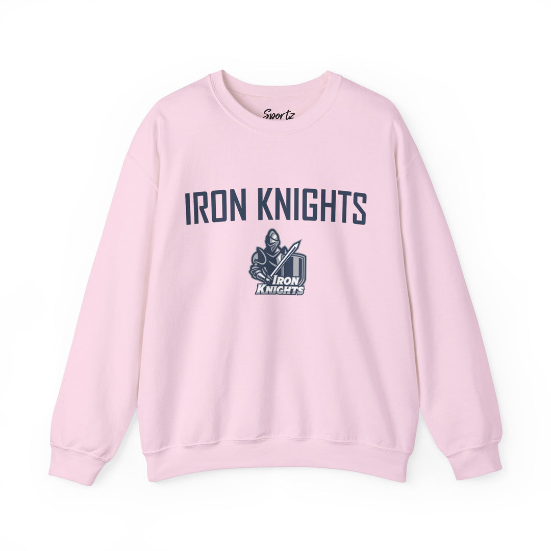 Iron Knights Adult Unisex Crewneck Sweatshirt w/Name, Number & Bible Verse - All White or Blue Design