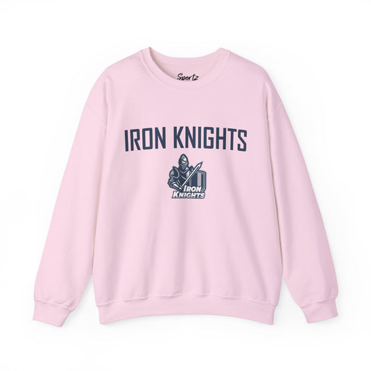 Iron Knights Basic Adult Unisex Crewneck Sweatshirt w/Name, Number & Bible Verse - All White or Blue Design