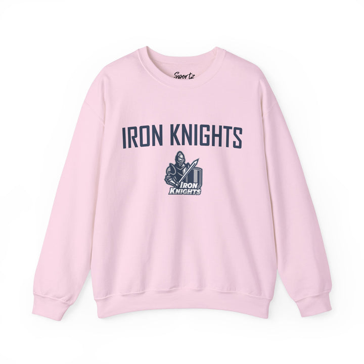 Iron Knights Adult Unisex Crewneck Sweatshirt w/Name, Number & Bible Verse - All White or Blue Design