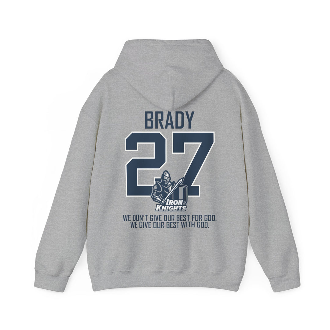 Iron Knights Adult Unisex Hooded Sweatshirt w/Knight Design, Name & Number on back