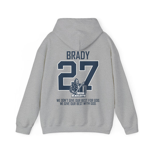 Iron Knights Basic Adult Unisex Hooded Sweatshirt w/Knight Design, Name & Number on back