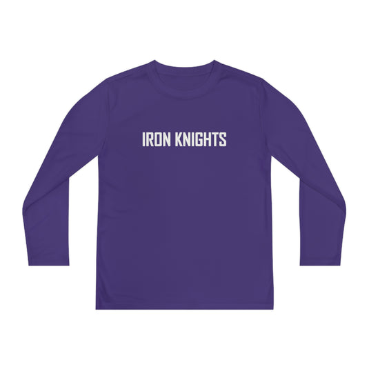 Iron Knights Youth Long Sleeve Competitor Moisture Wicking Tee w/Text Only