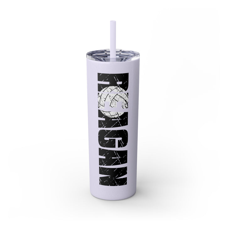 Volleyball 20oz Skinny Tumbler with Straw w/Custom Name