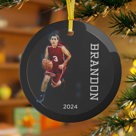 Custom Picture Glass Ornament - Gritty Effect