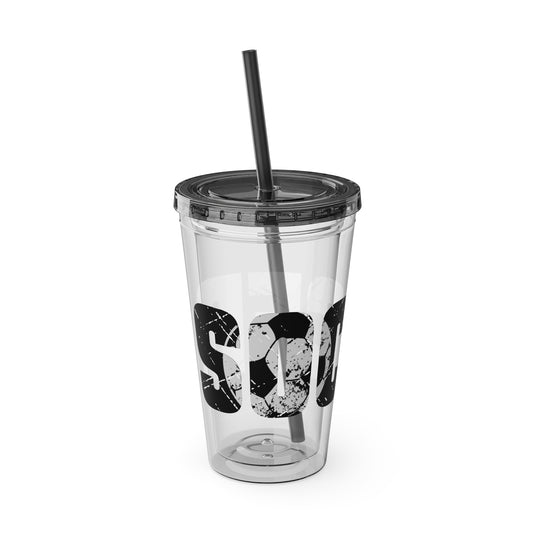 Soccer 16 oz Sunsplash Tumbler with Straw