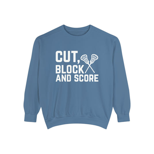 Cut Block and Score Lacrosse Adult Unisex Premium Crewneck Sweatshirt