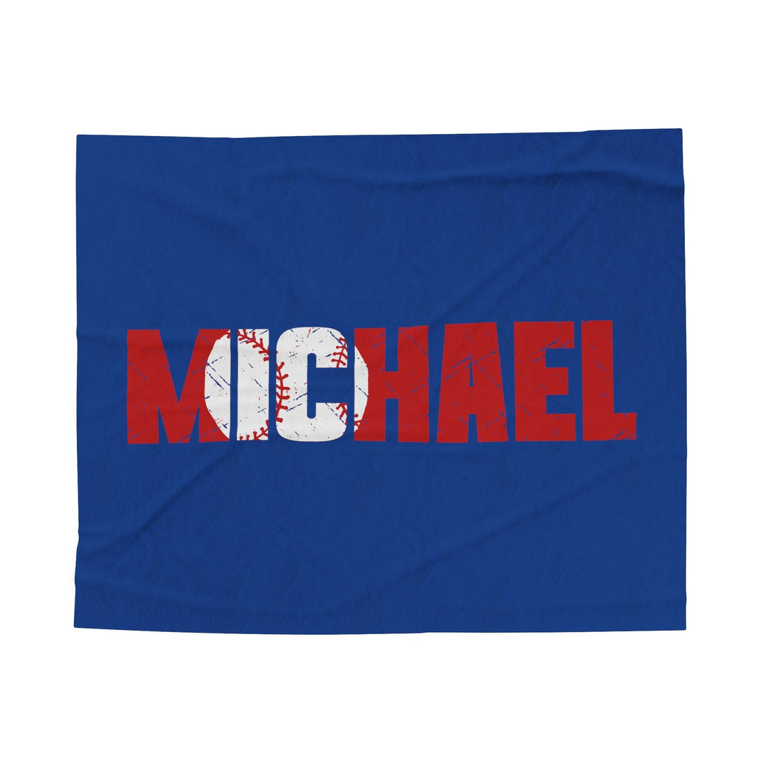 Baseball Plush Blanket w/Custom Name