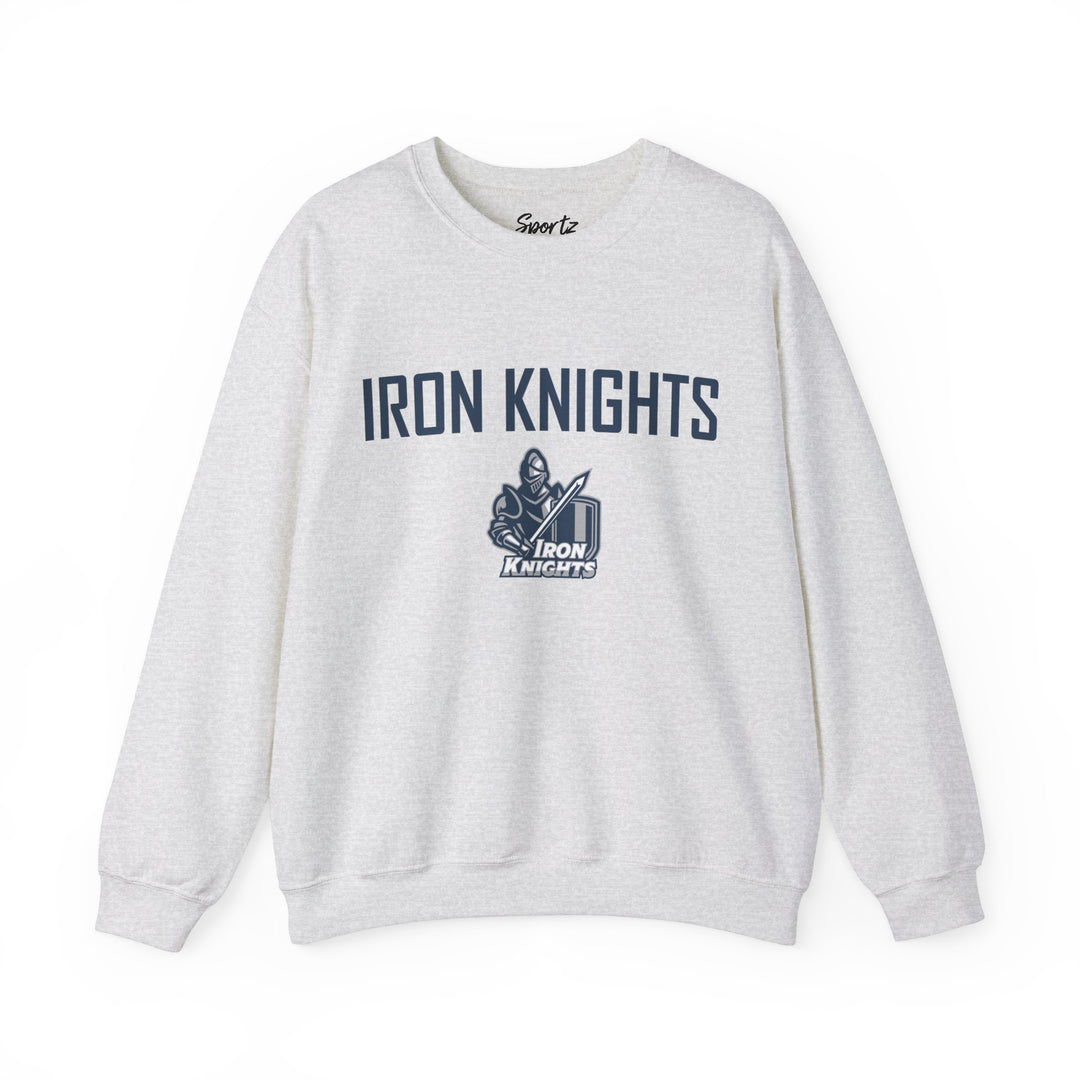 Iron Knights Adult Unisex Crewneck Sweatshirt w/Name, Number & Bible Verse - All White or Blue Design