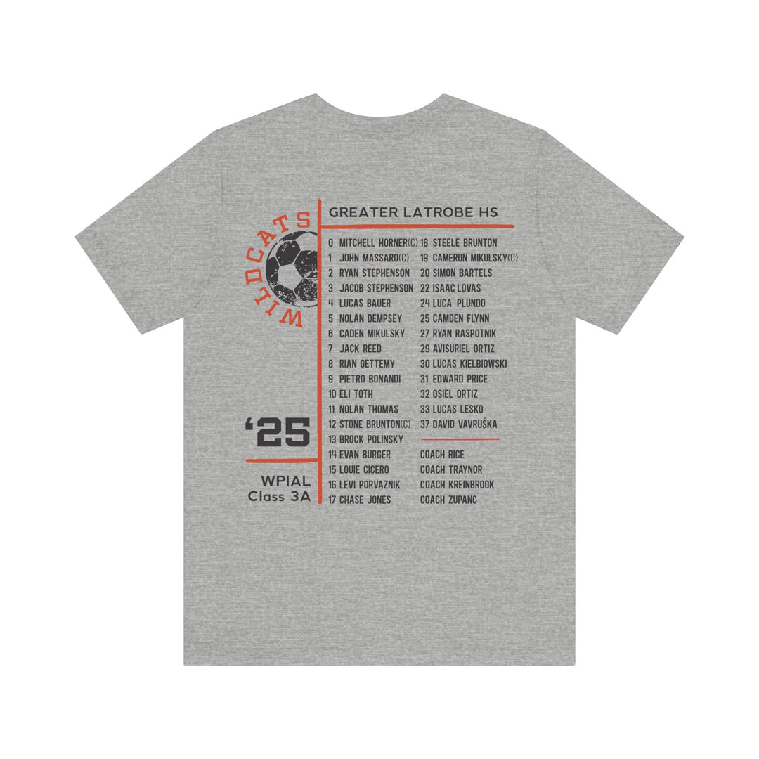 Latrobe Boys Soccer League Unisex Adult T-Shirt - Roster on back