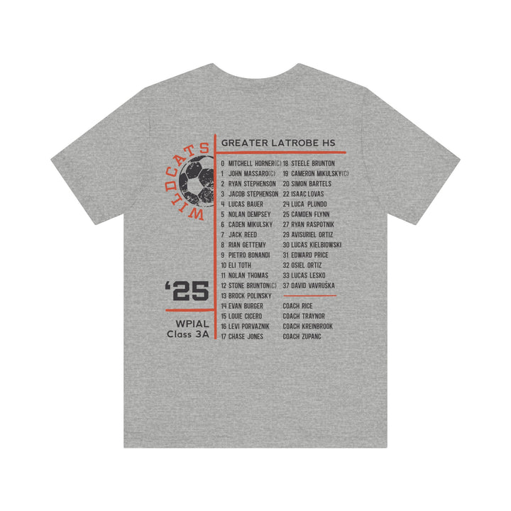 Latrobe Boys Soccer League Unisex Adult T-Shirt - Roster on back