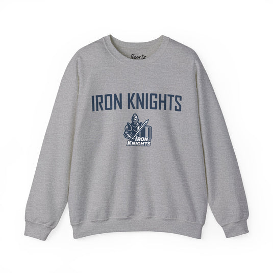 Iron Knights Basic Adult Unisex Crewneck Sweatshirt w/Name, Number & Bible Verse - All White or Blue Design