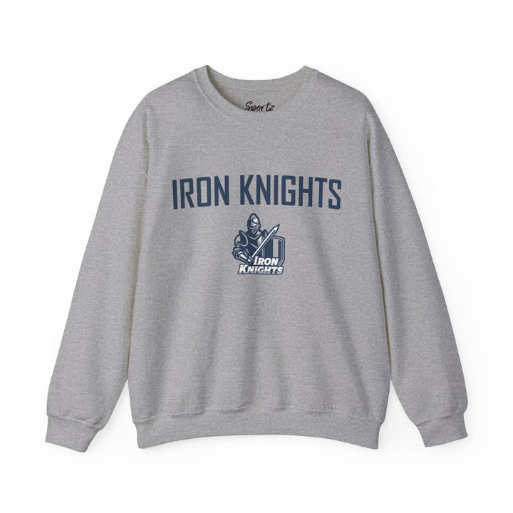 Iron Knights Adult Unisex Crewneck Sweatshirt w/Name, Number & Bible Verse - All White or Blue Design