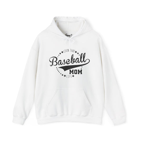 Livin that Baseball Mom Life Unisex Adult Basic Hooded Sweatshirt