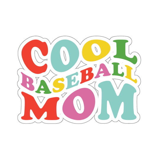 Cool Baseball Mom Kiss-Cut Sticker