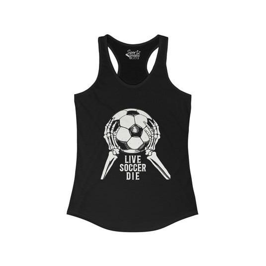 Live Soccer Die Adult Women's Racerback Tank