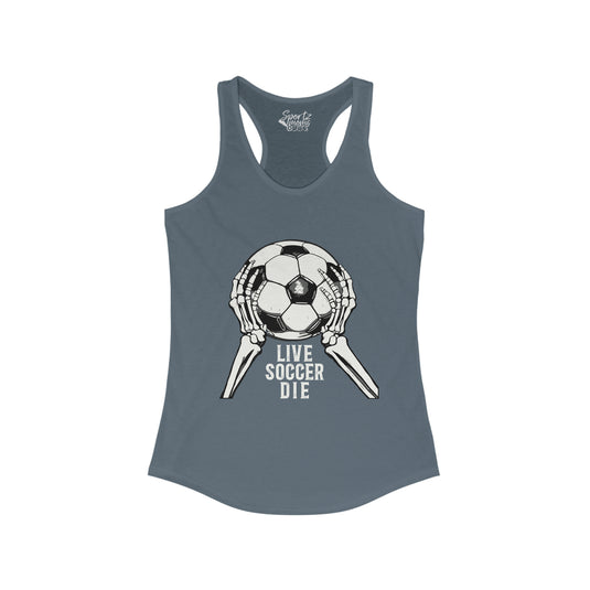 Live Soccer Die Adult Women's Racerback Tank