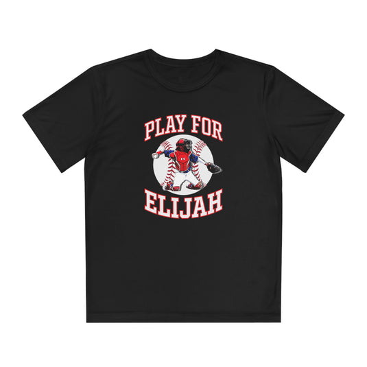 Play for Elijah Youth Unisex Moisture Wicking T-Shirt