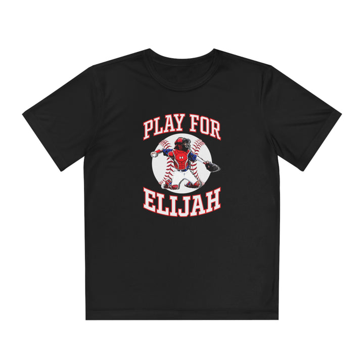 Play for Elijah Youth Unisex Moisture Wicking T-Shirt