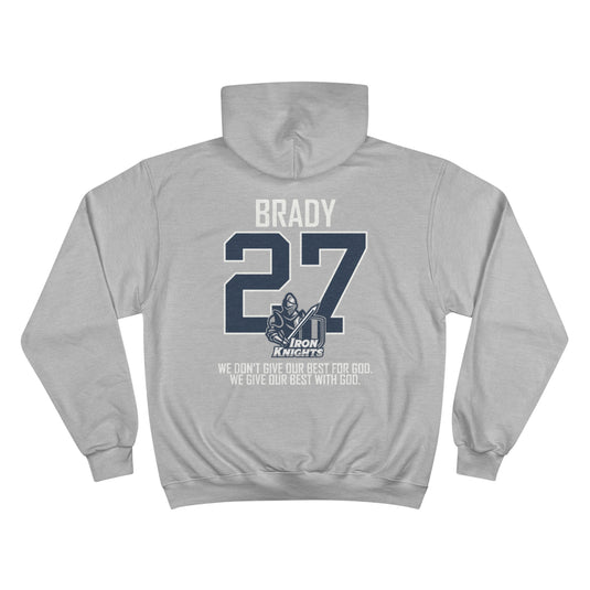 Iron Knights Champion Adult Unisex Hoodie W/Name, Number & Bible Verse - All White Design