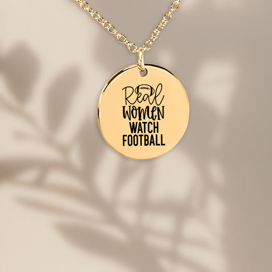 Real Women Watch Football Coin Necklace