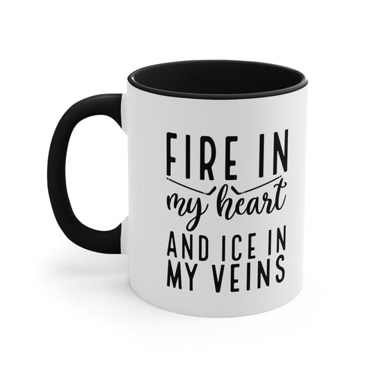 Fire in My Heart 11oz Hockey Accent Mug