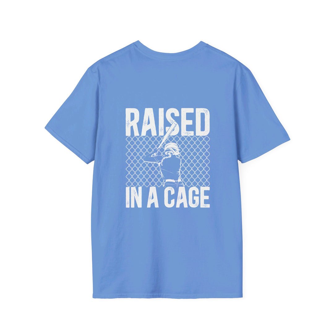 Raised in a Cage Softball Unisex Adult T-Shirt